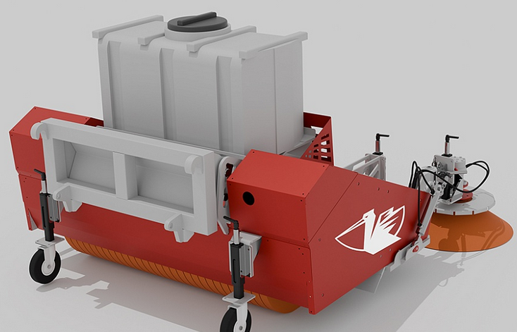 Дорожная щетка "ПЕЛИКАН" 2,0 м, с опорными колесами, на фронтальный погрузчик | img-2